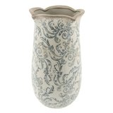 Vaza decorativa ceramica alb gri Flowers
